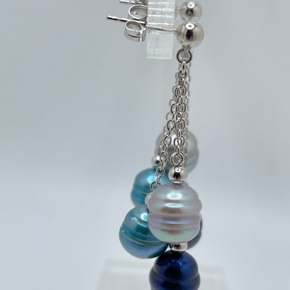Genuine Pearl & Sterling Earrings ! - Picture 3 of 6